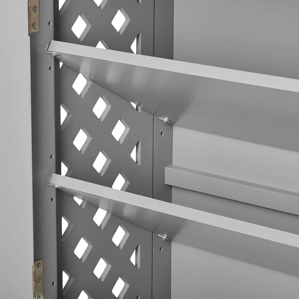 Statement Furniture Florence Shoe Storage Cabinet Wooden Shoe Rack in Light Grey 6
