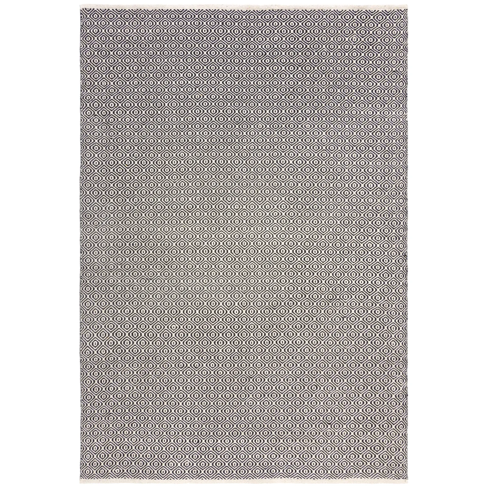 Diamond Weave Rug Black and White