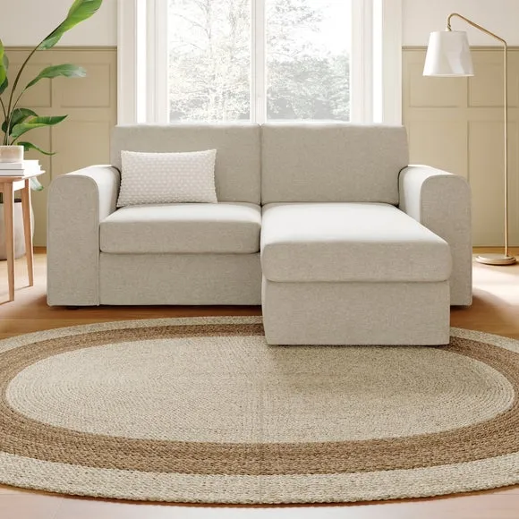 Abel Vintage Soft Chenille Reversible Corner Chaise Sofa