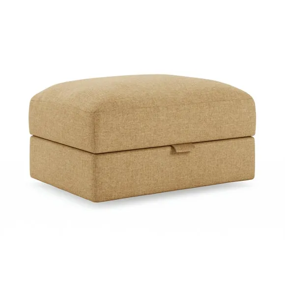 Hattie Slub Faux Linen Storage Footstool 6