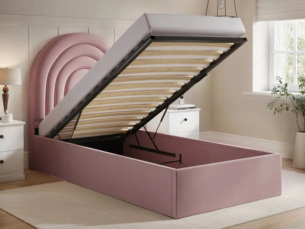 Flair Ava Single Ottoman Bed in Pink 3