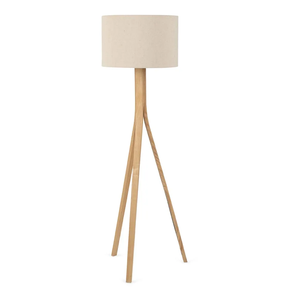 Heal's Baxter Wooden Floor Lamp with Shade Ash 2