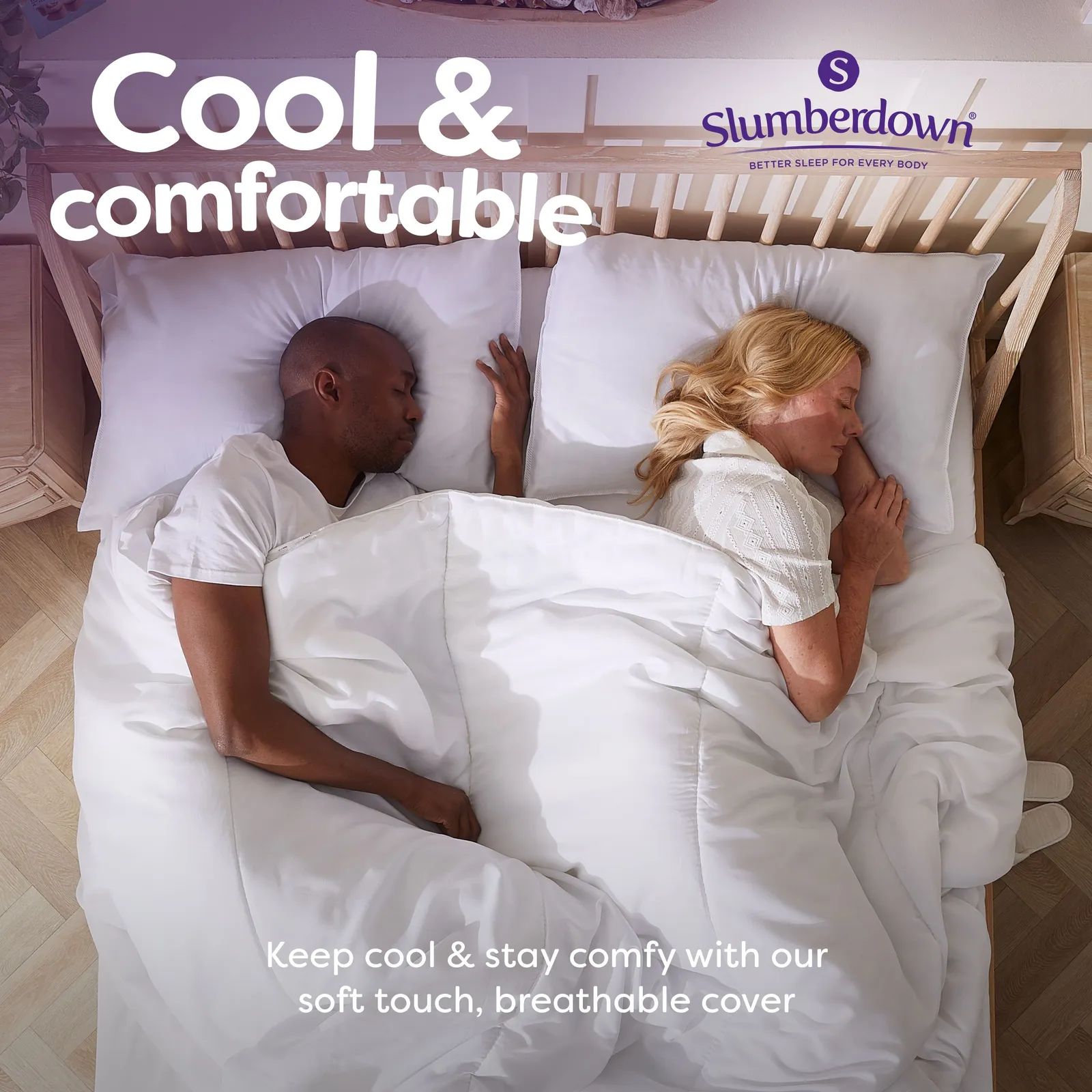 Slumberdown Cool Summer Nights 4.5 Tog Summer Duvet With 2 Firm Support Pillows in White 3