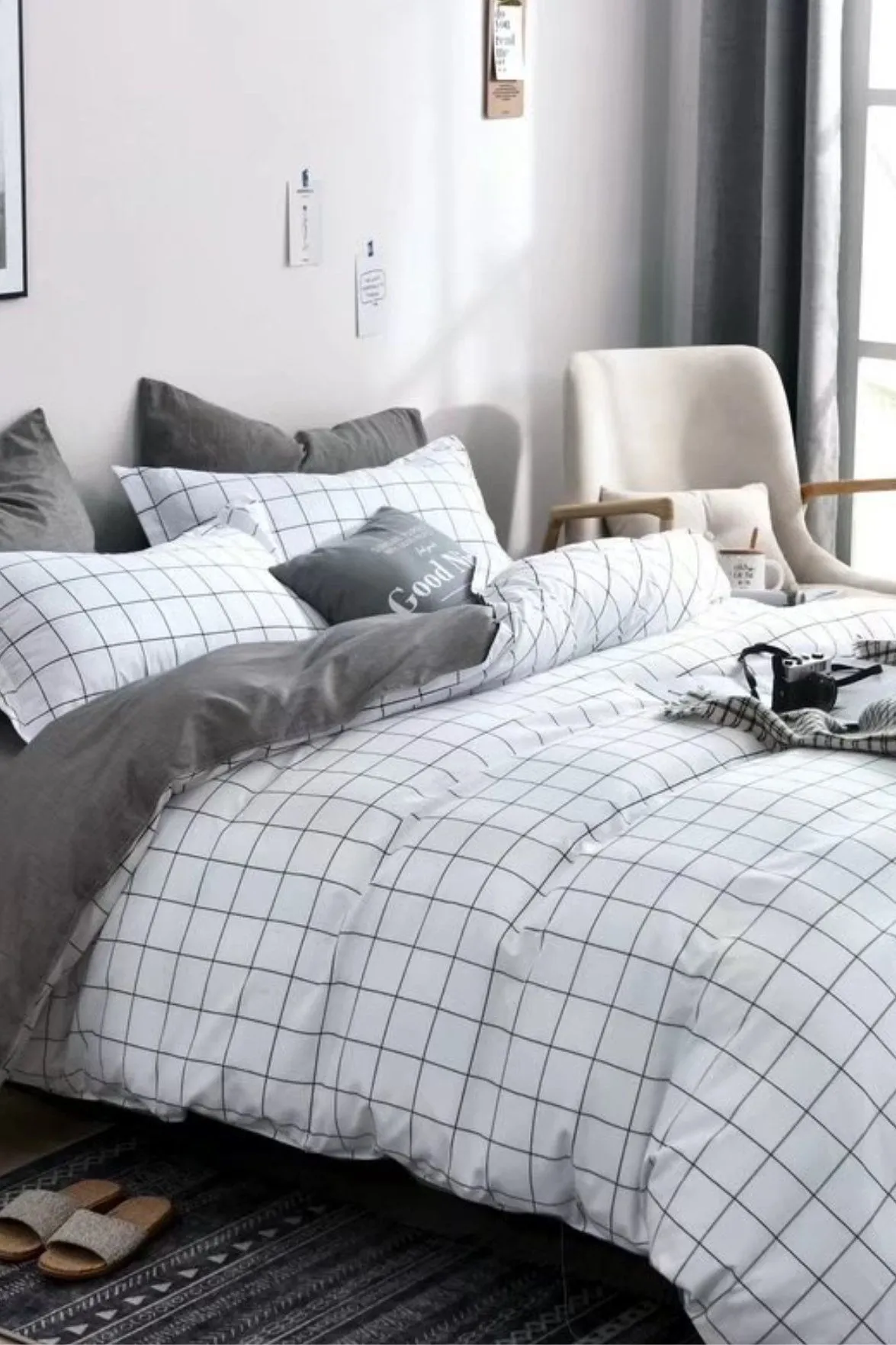 Ezysleep Cambridge Printed Duvet Cover Set in Grey
