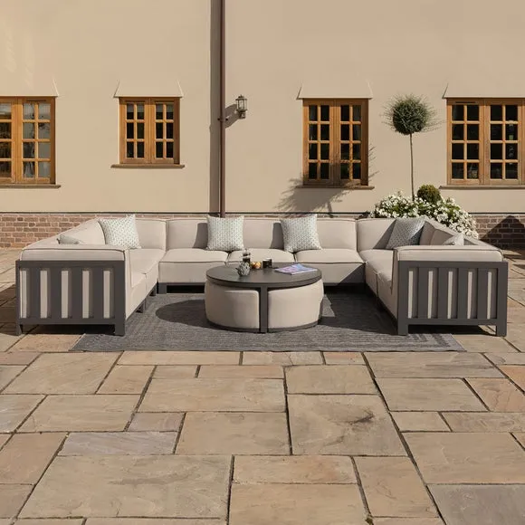 Maze Ibiza 10 Seater U-Shape Garden Sofa Set with Round Coffee Table 2