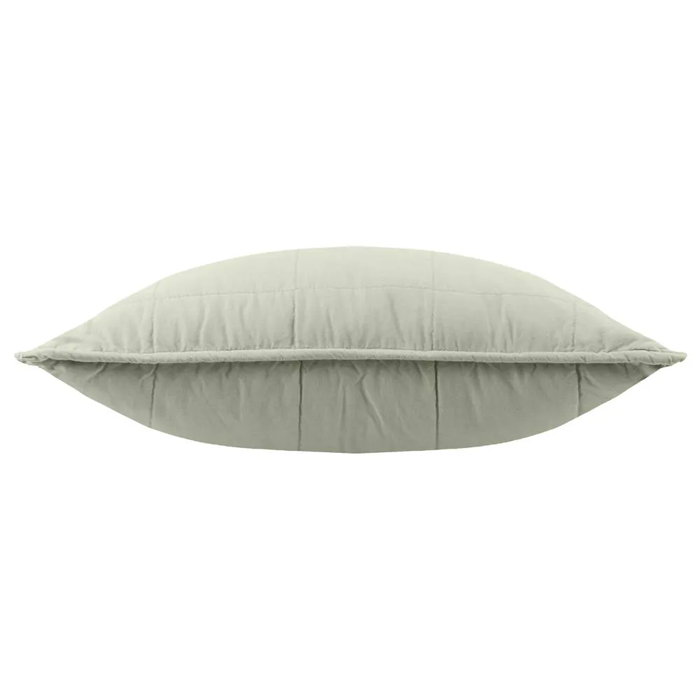Yard Hebden Quilted Washed Cotton Cushion in Green 3