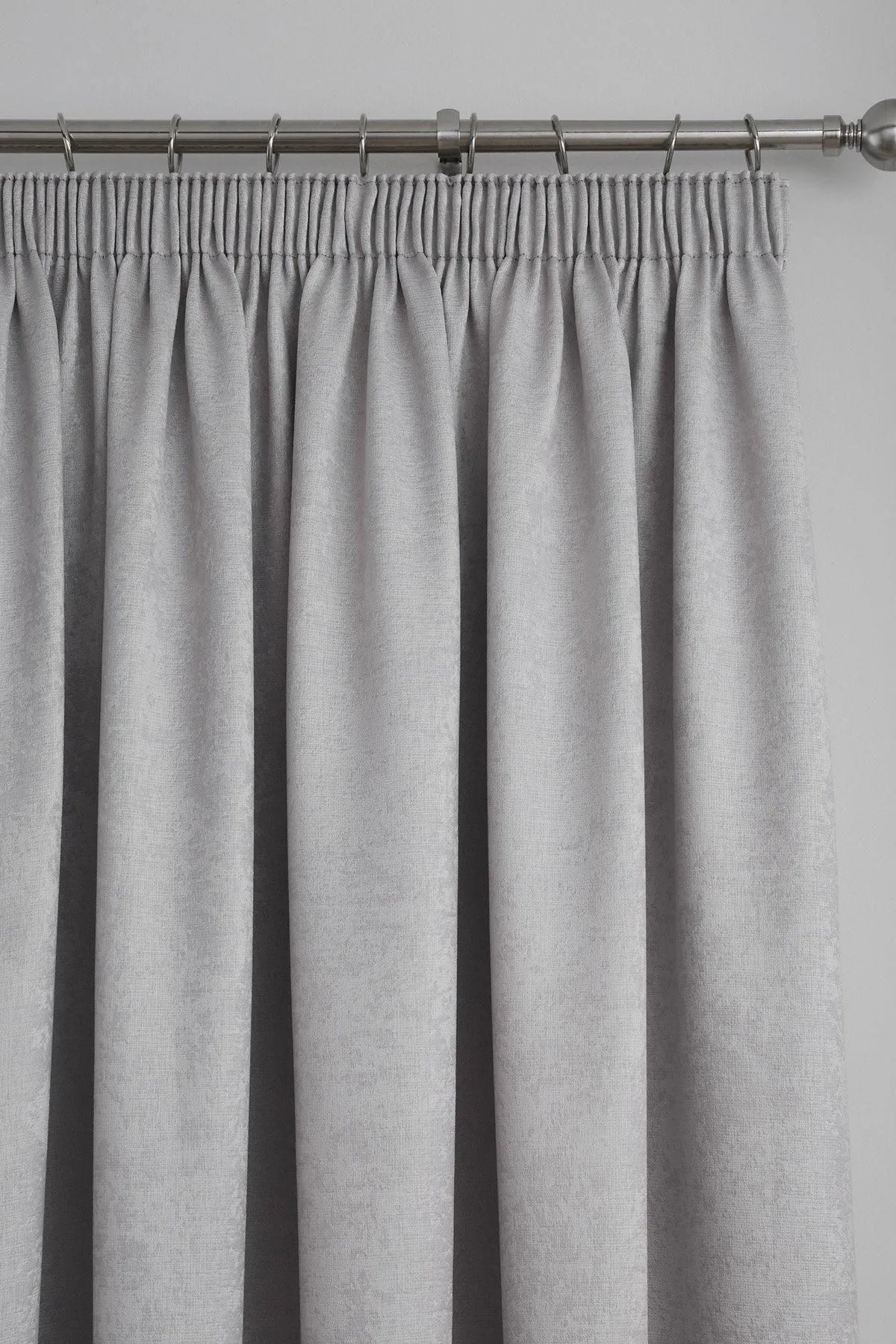 Fusion 'Galaxy' Pair of Light Reducing Thermal Effect Pencil Pleat Curtains in Silver 2