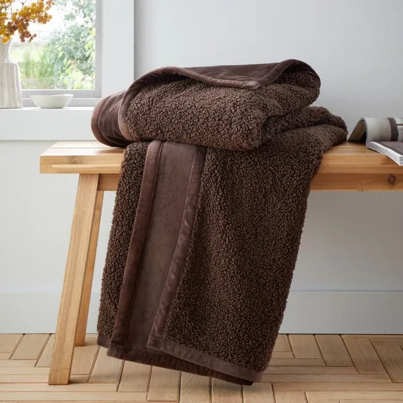 So Soft Velvet Boucle Throw Blanket 130cm x 170cm
