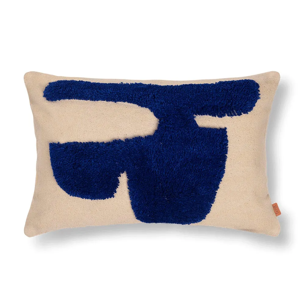 ferm LIVING Lay Rectangular Cushion Bright Blue 60 x 40cm 2