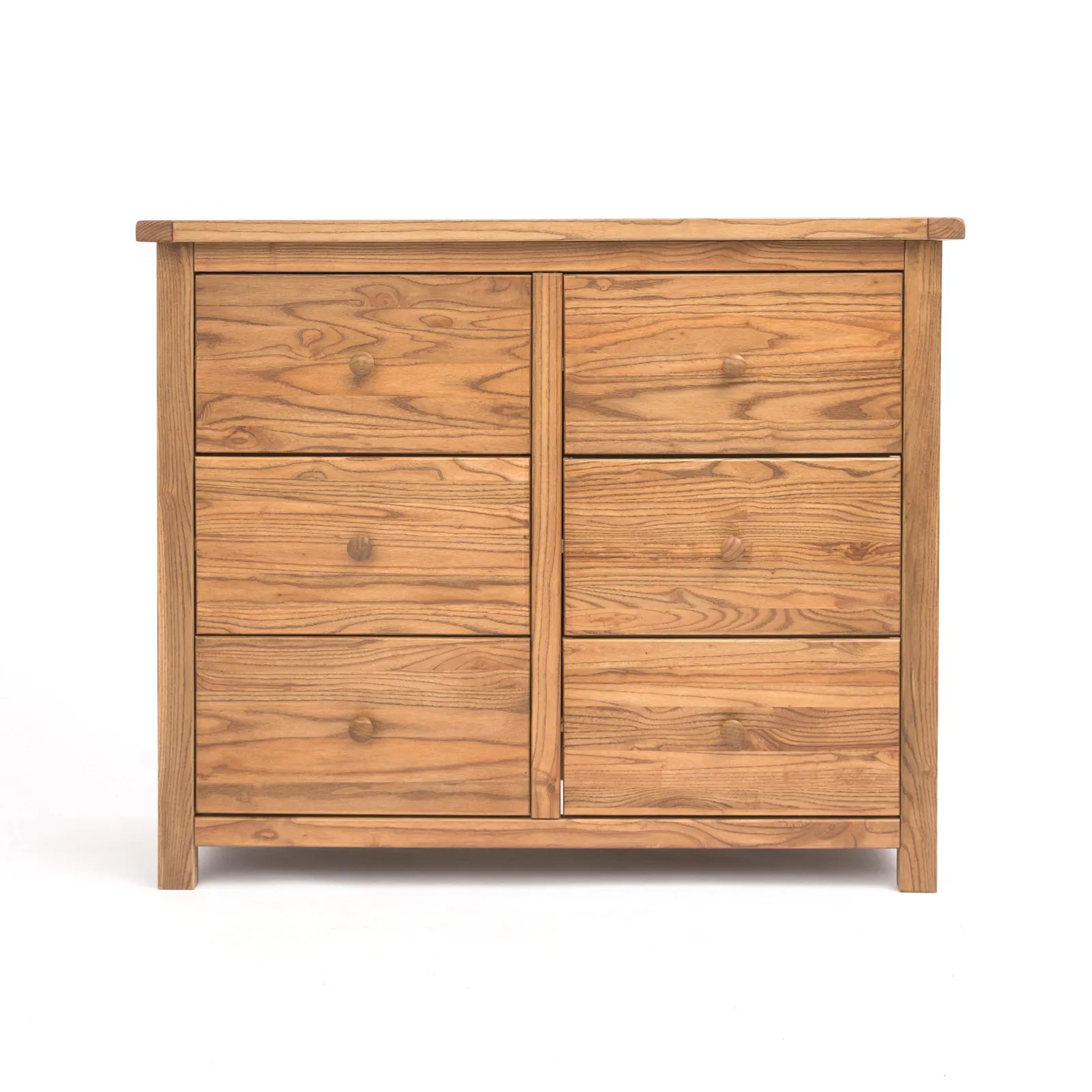 Cabinet Bits Trivento 6 Drawer Chest of Drawers Wood Knob in Natural