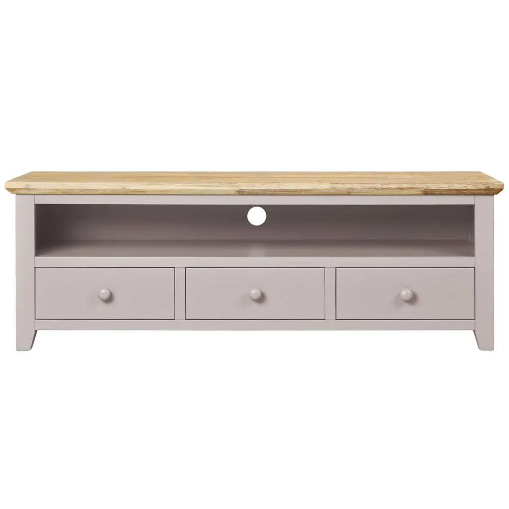 Statement Furniture Florence Large TV Stand with 3 Drawers & Shelf in Taupe