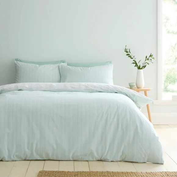 Leaf Stripe Polycotton Duvet Cover & Pillowcase Set 3