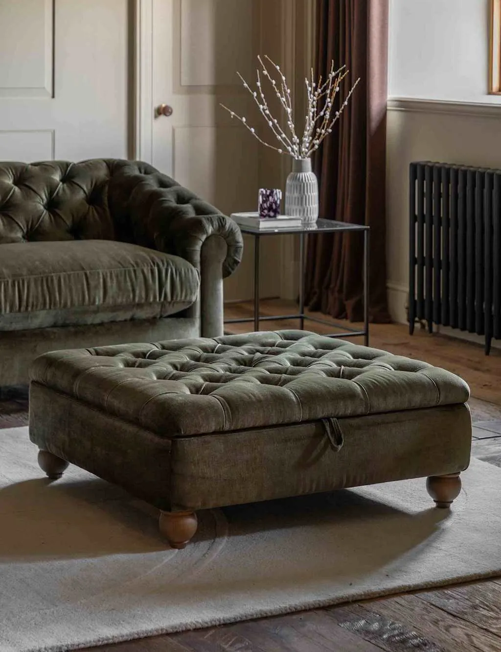 Gallery Direct Chesterfield Footstool Olive