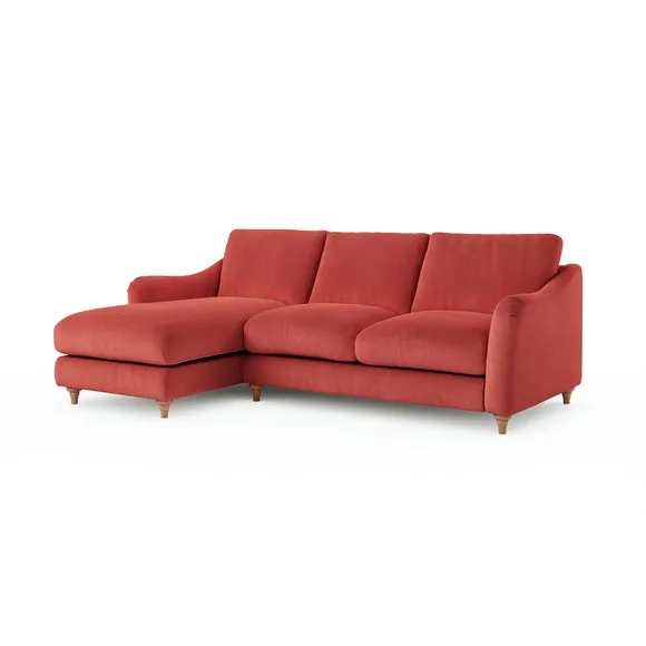 Hattie Matte Plush Velvet Corner Chaise Sofa 6
