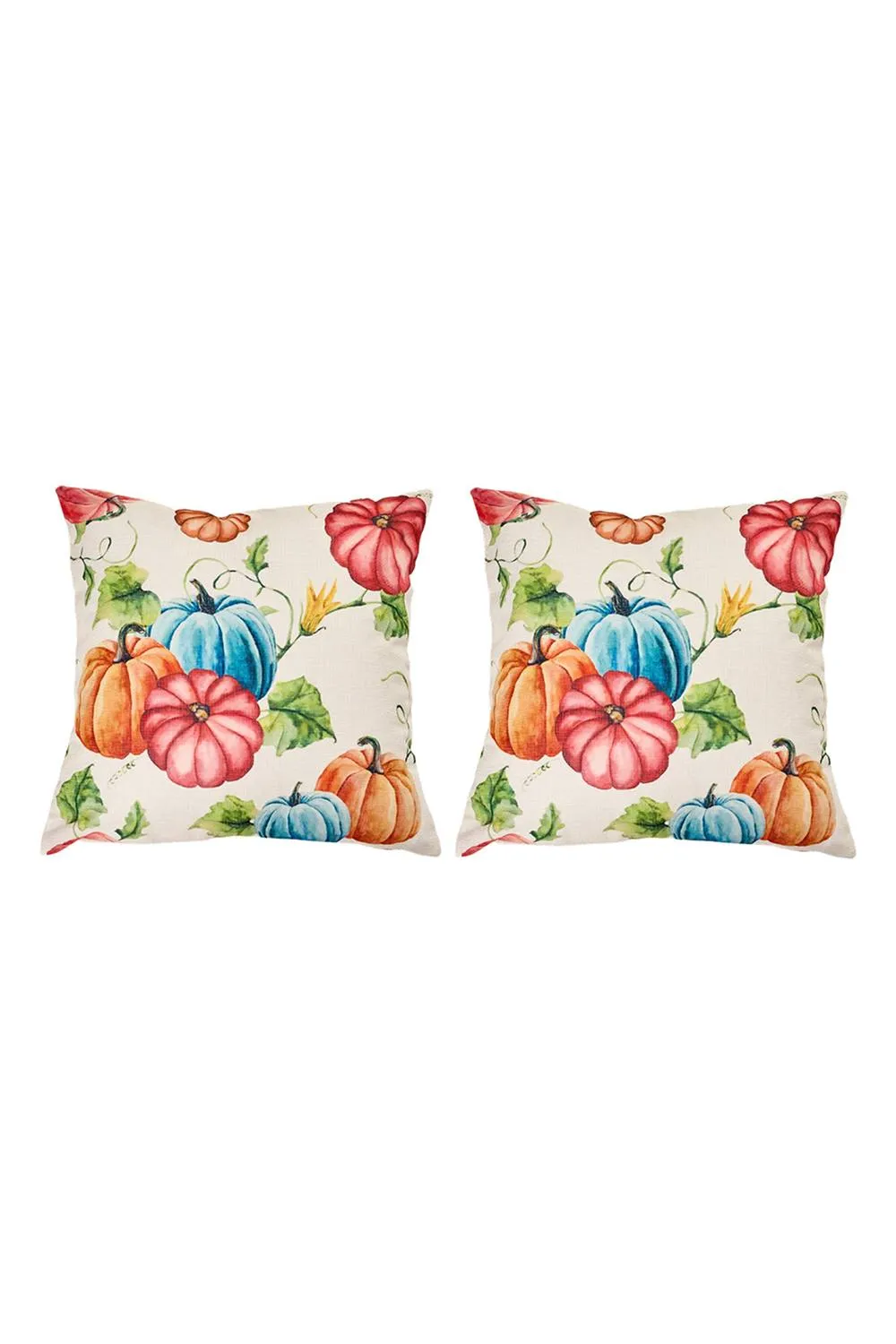 Living and Home 2Pcs Rustic Style Autumn Pumpkin Themed Throw Pillows