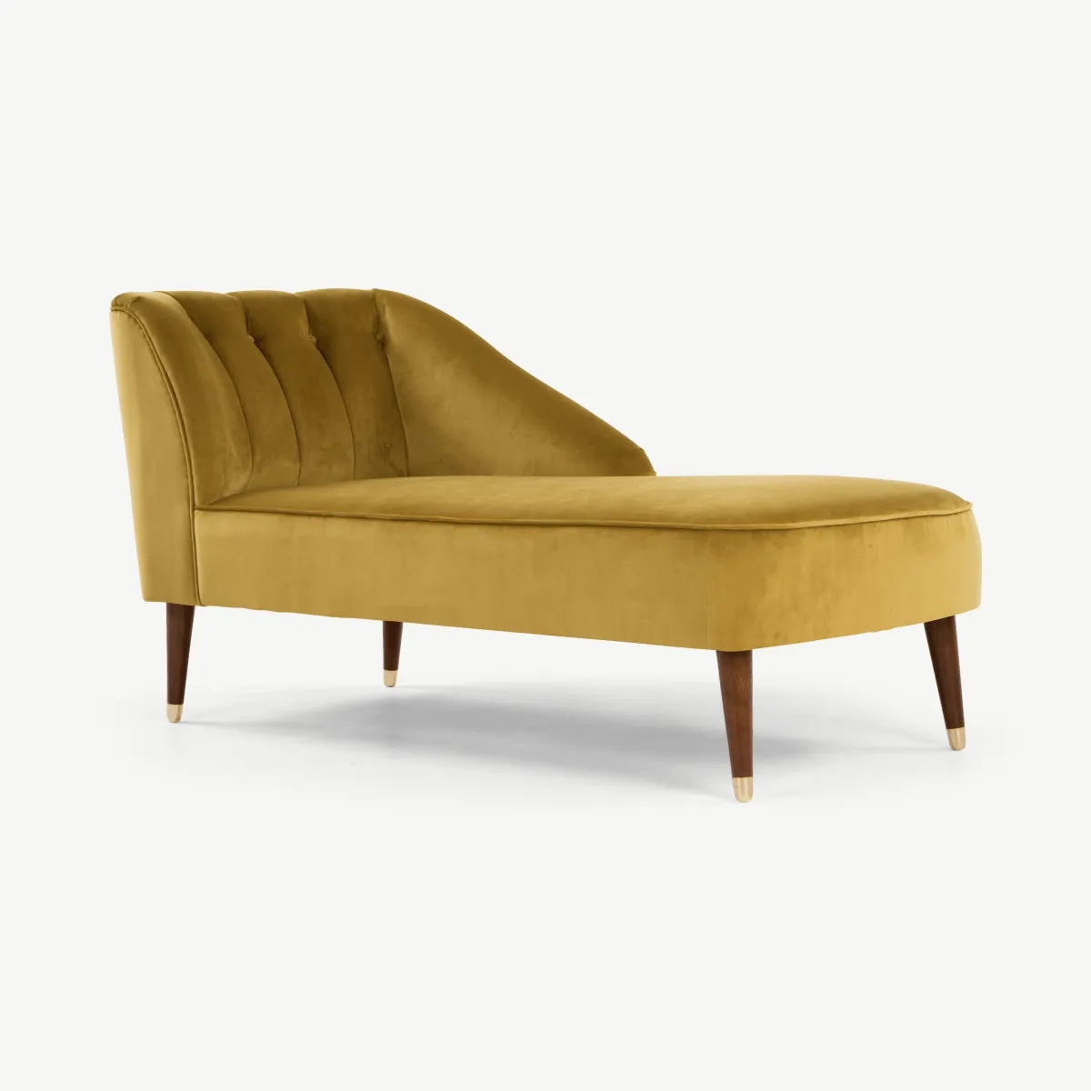Margot Right Hand Facing Chaise Longue, Antique Gold Velvet