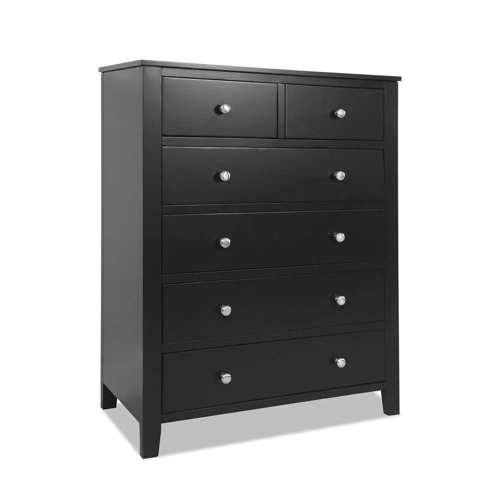 Statement Furniture Brooklyn 2 Over 4 Chest of Drawers in Black 2