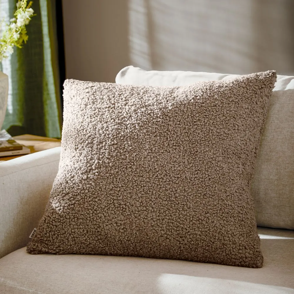 Yard Cabu Chunky Boucle Cushion Taupe, Cream
