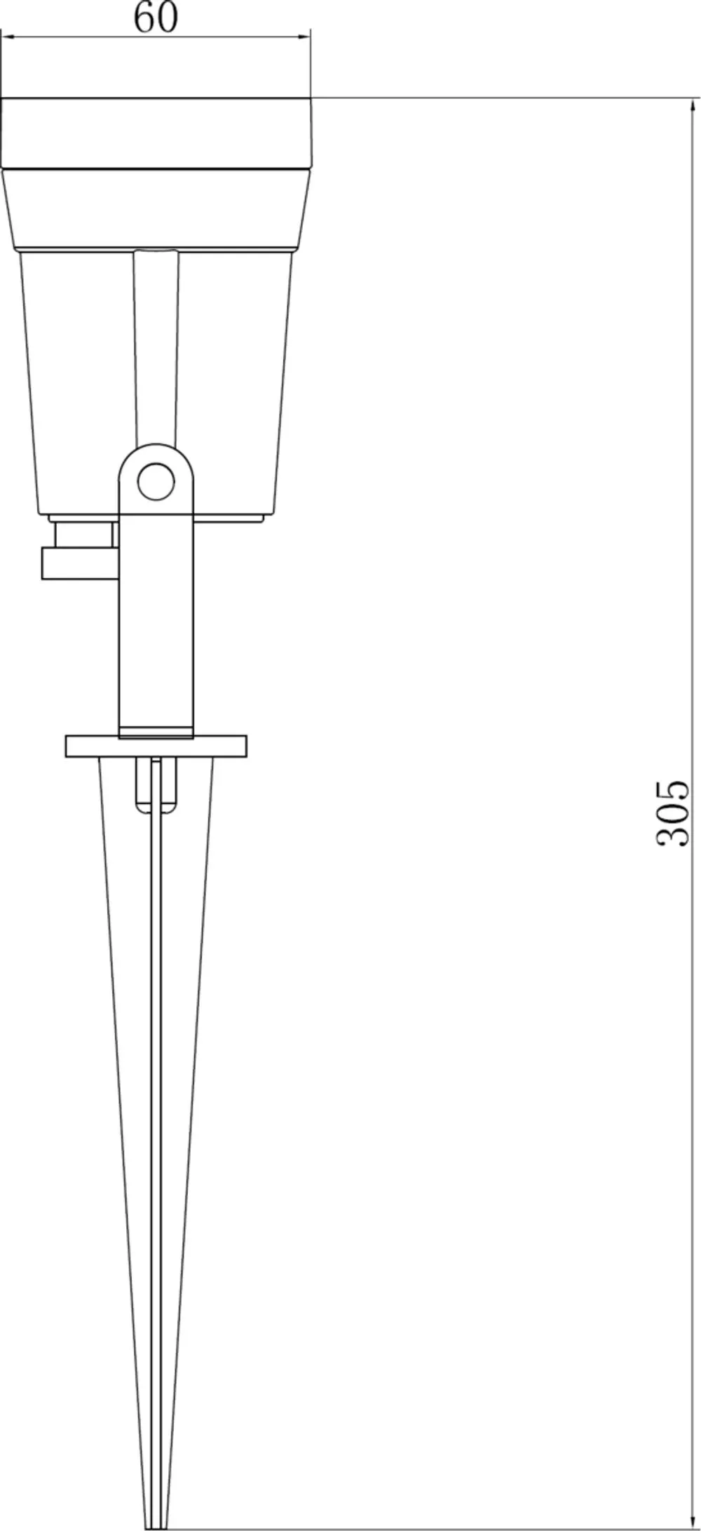 Netlighting LED Wall Spike Light 3000K 230V IP65 4W in Black 2