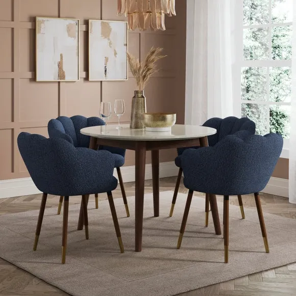 Vivian Dining Chair, Chenille with Dark Stain Legs 2