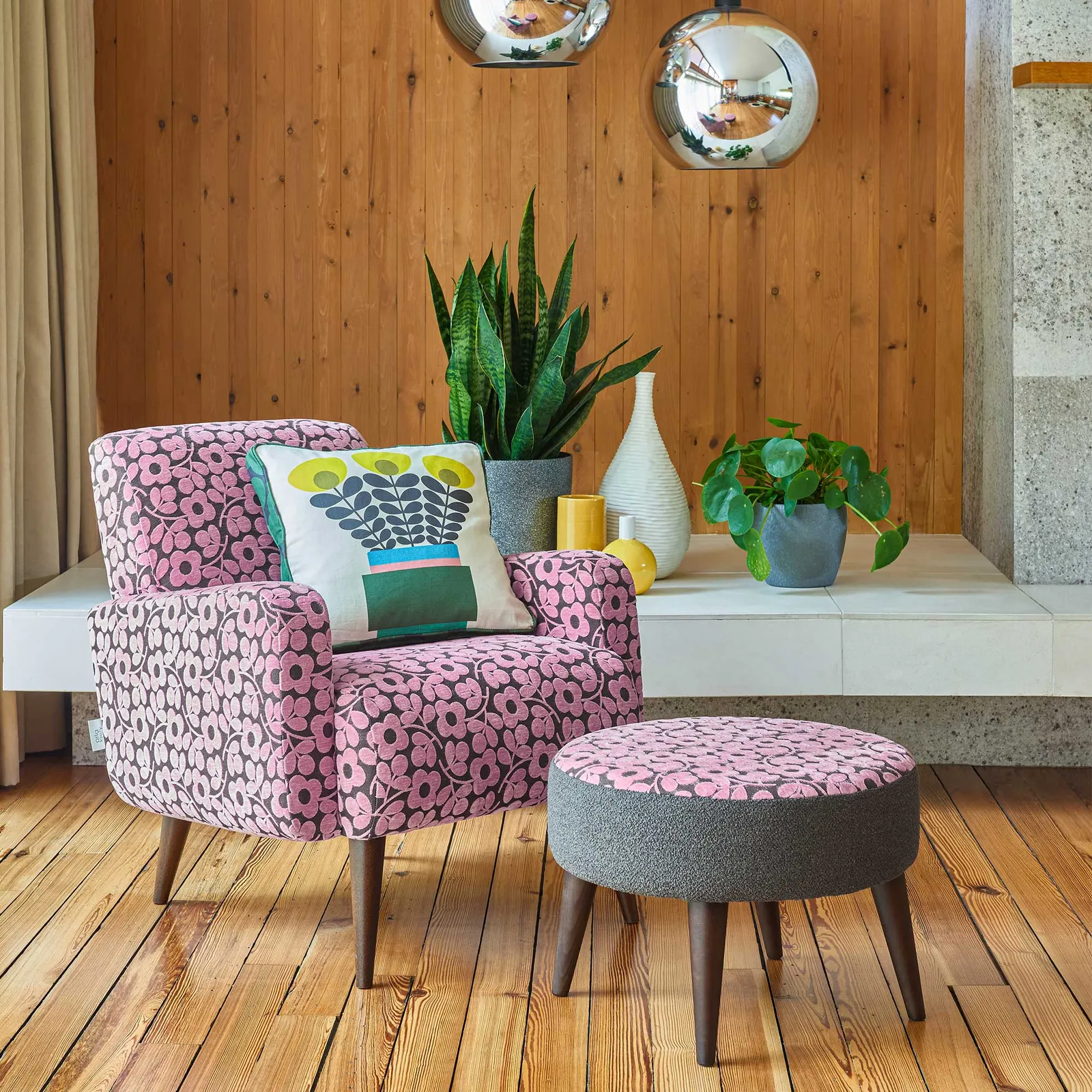 Orla Kiely Pettigo Accent Chair, Pink | Barker & Stonehouse 2