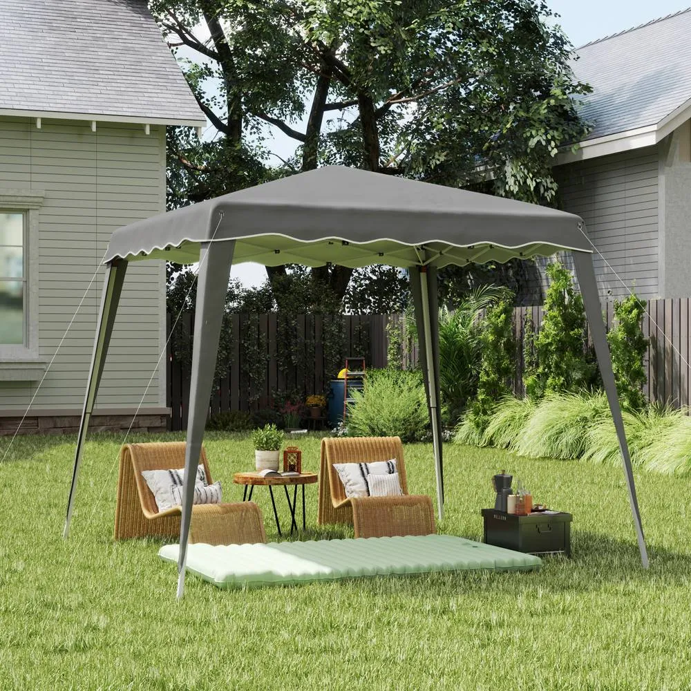 OUTSUNNY Garden Pop up Gazebo Tent Party Water-resistant 2.5 x 2.5M in Grey