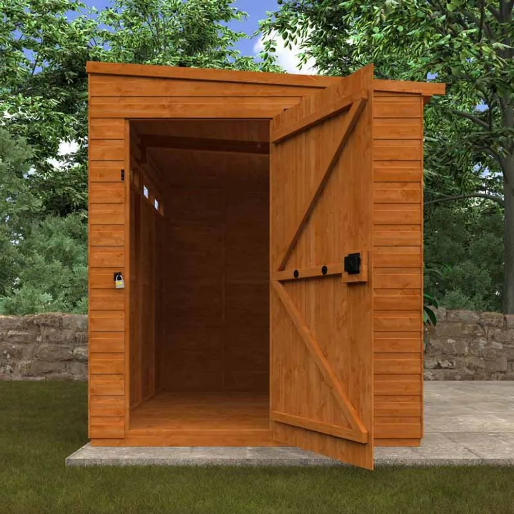 Buttercup Farm 8x6 Flex Pent Security 12mm Flex - L238.8 x W175 x H203 cm in Burnt Orange 4
