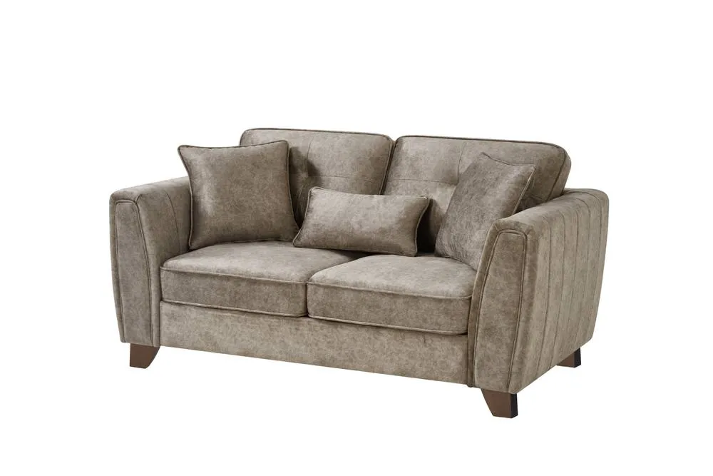 Comfy Living Ltd Faux Suede 2 Seater Sofa In Mink in Taupe 2