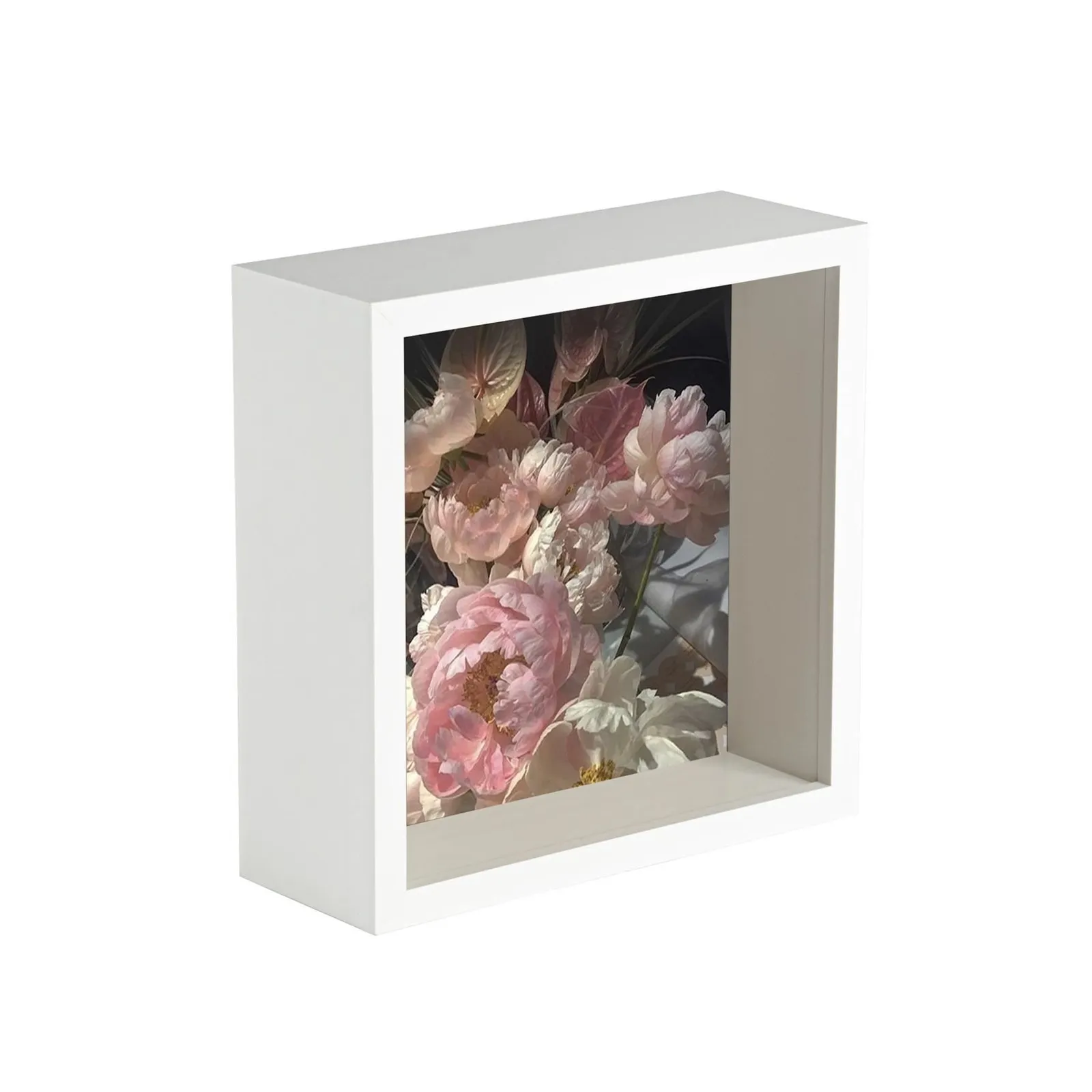Nicola Spring 3D Deep Box Photo Frame - 6 X 6" - White, White