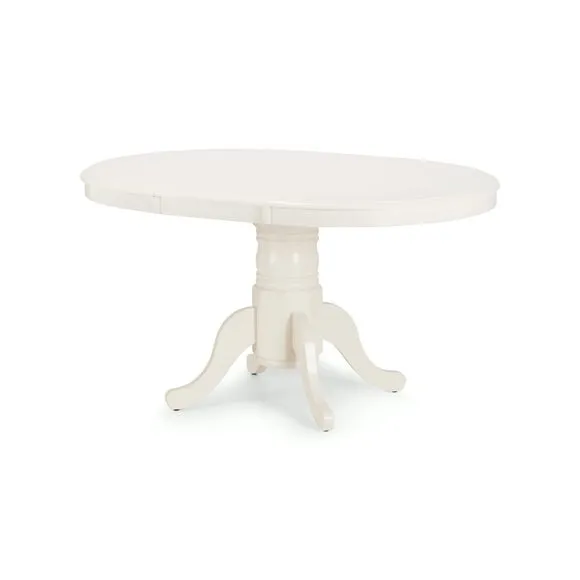 Stanmore 4-6 Seater Round Extendable Dining Table, Off White 3