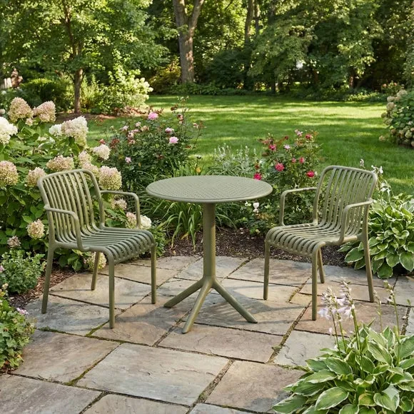 Bergen Round Bistro Table with 2 Alma Armchairs 1