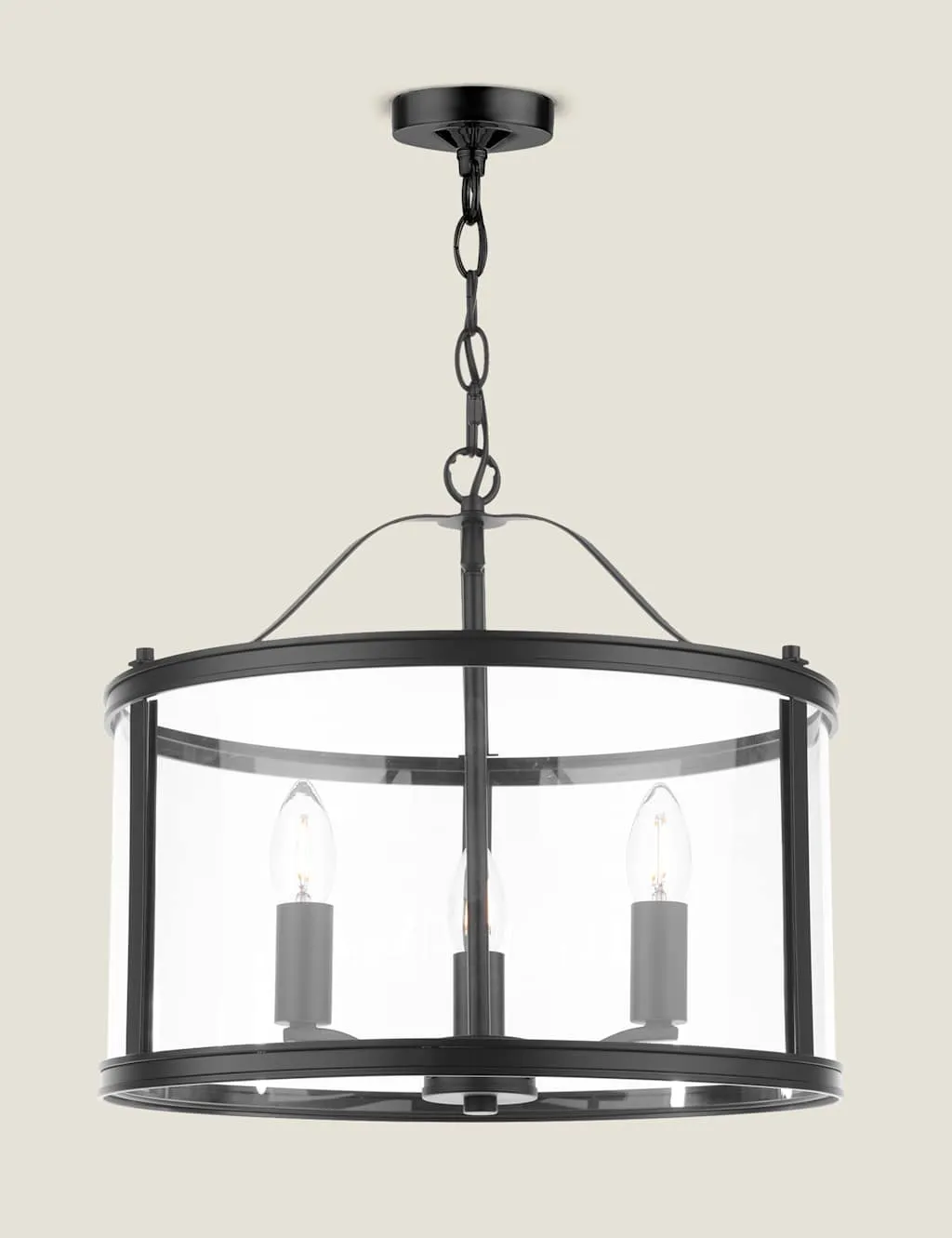 Laura Ashley Harrington 3 Light Pendant Black