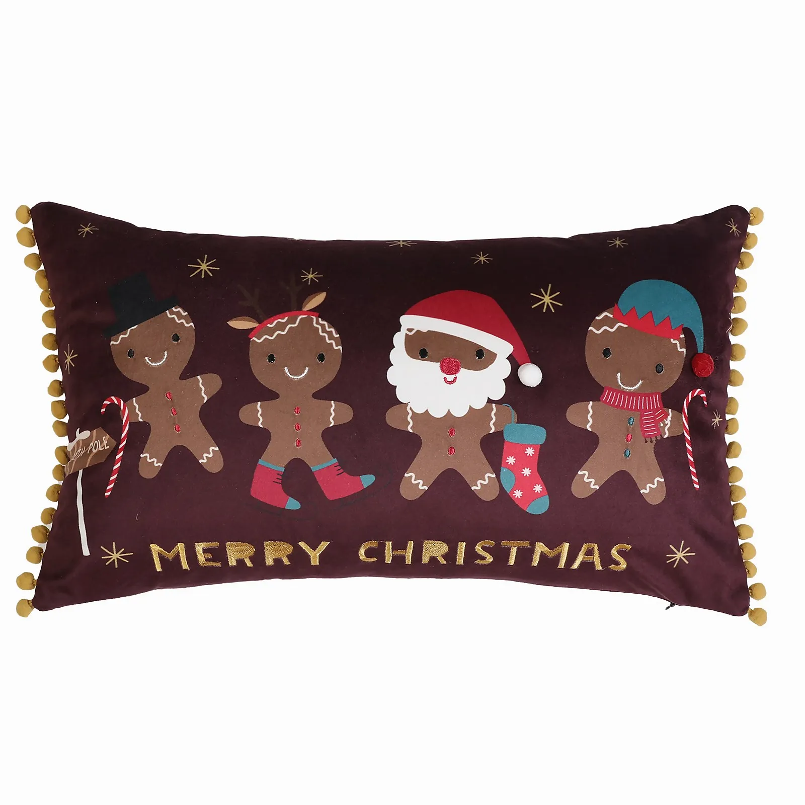 Gingerbread Cushion - Claret - 30x50cm