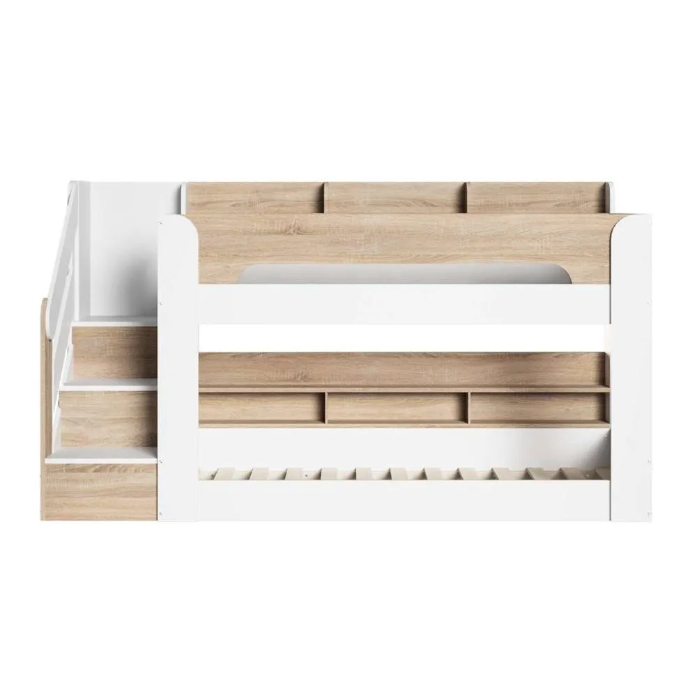 Flair Zeno Staircase Low Bunk with Storage in Light Oak 5