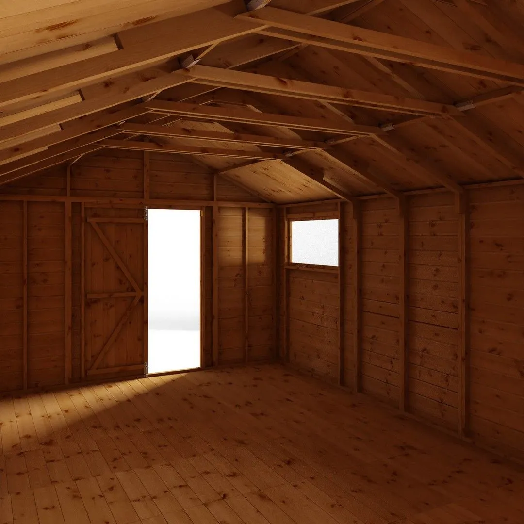 Mercia 18 x 10 Ft Premium Shiplap Apex Workshop - L546.6 x W322.7 x H252.4 cm in Brown 5