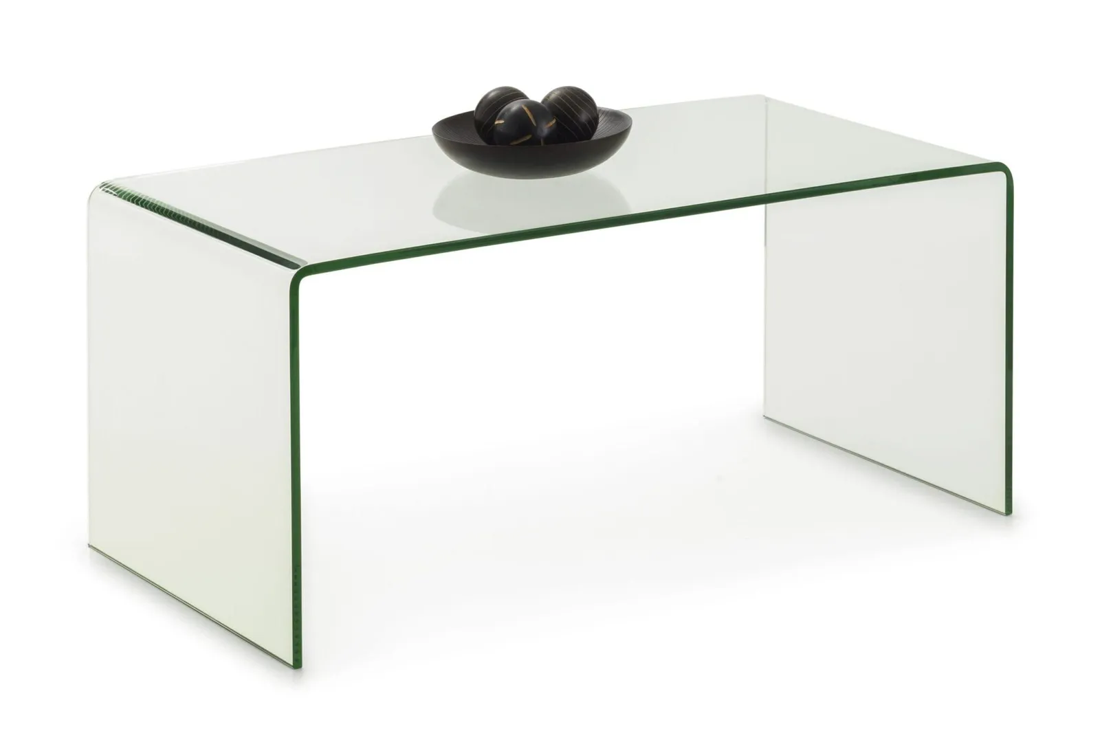 netfurniture Alsafi Bent Glass Coffee Table in Clear