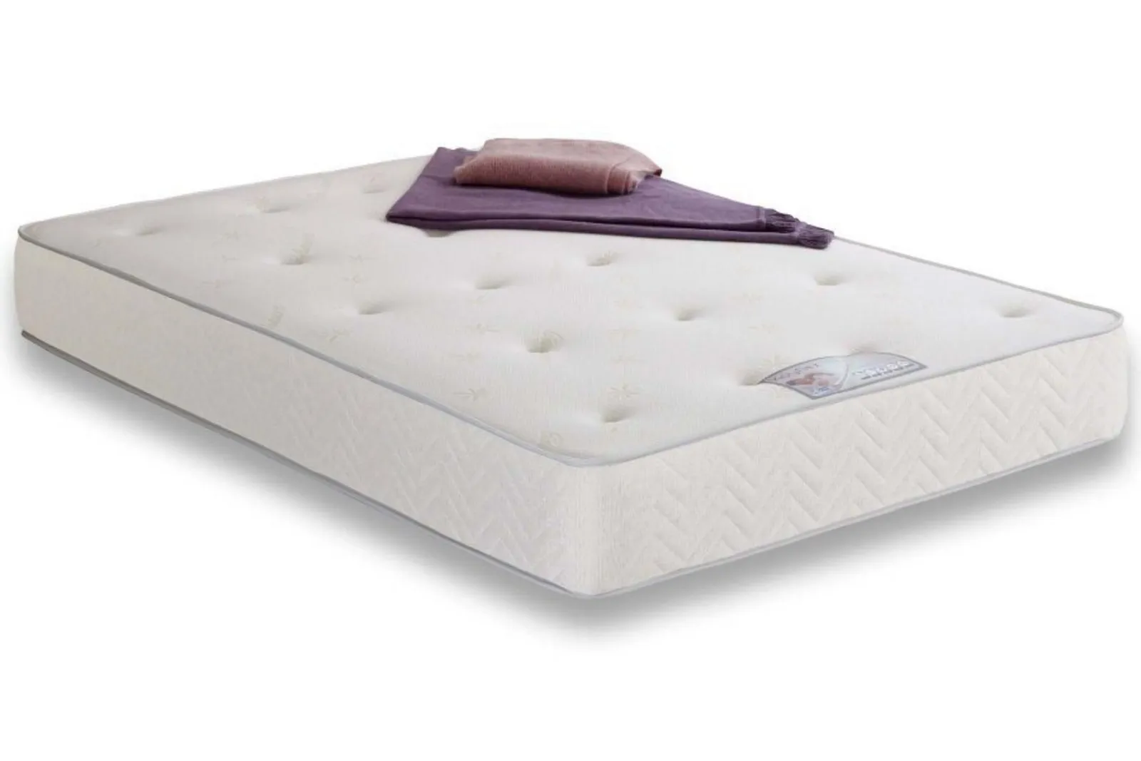 FurnitureboxUK Azure Modern White Solid Pine King Bed + Windsor Mattress in Grey 3