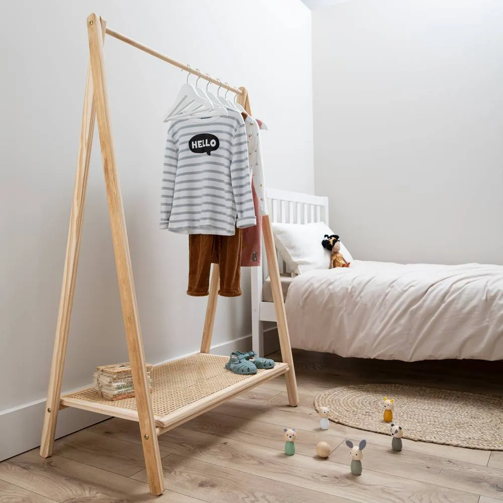 Nöa and Nani Nelly Clothes Rail and Shoe Rack In Natural Rattan in Brown 2