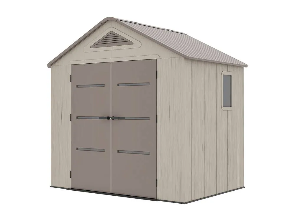 Vente-unique Beige & Brown Resin Garden Shed 4.5 M² With Floor - 22 Mm Thickness 5