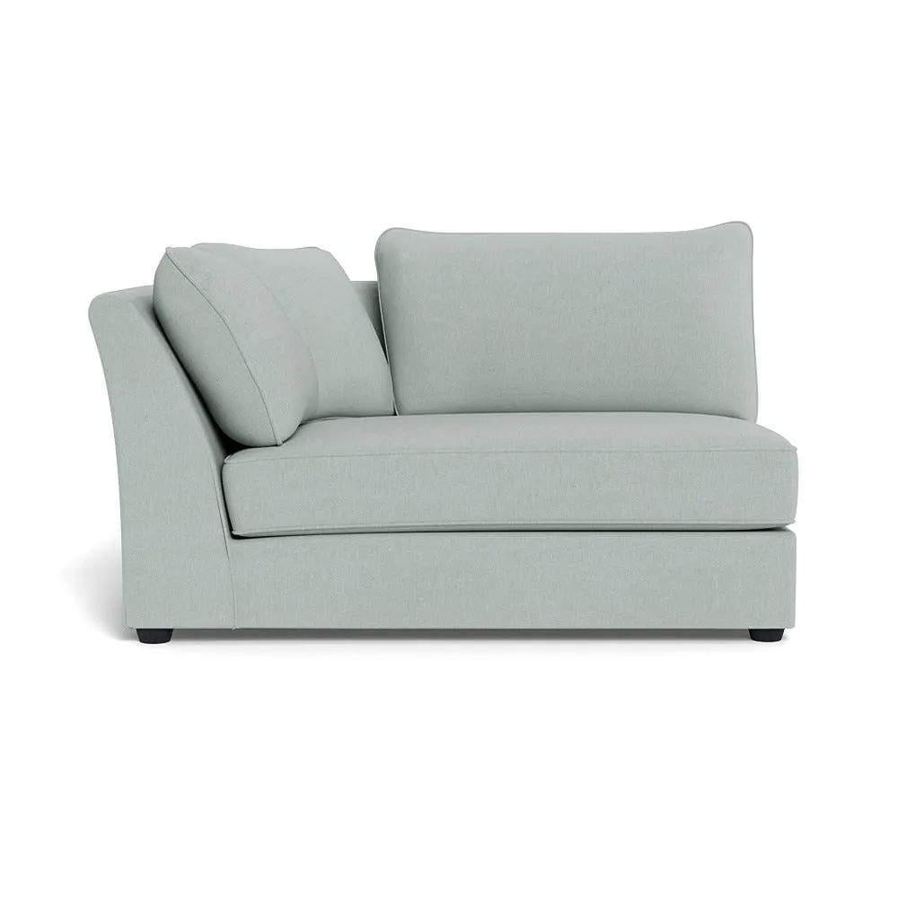 Heal's Tailor Large Curved Left Hand Facing Corner Unit Brushed Cotton Oat Black Feet