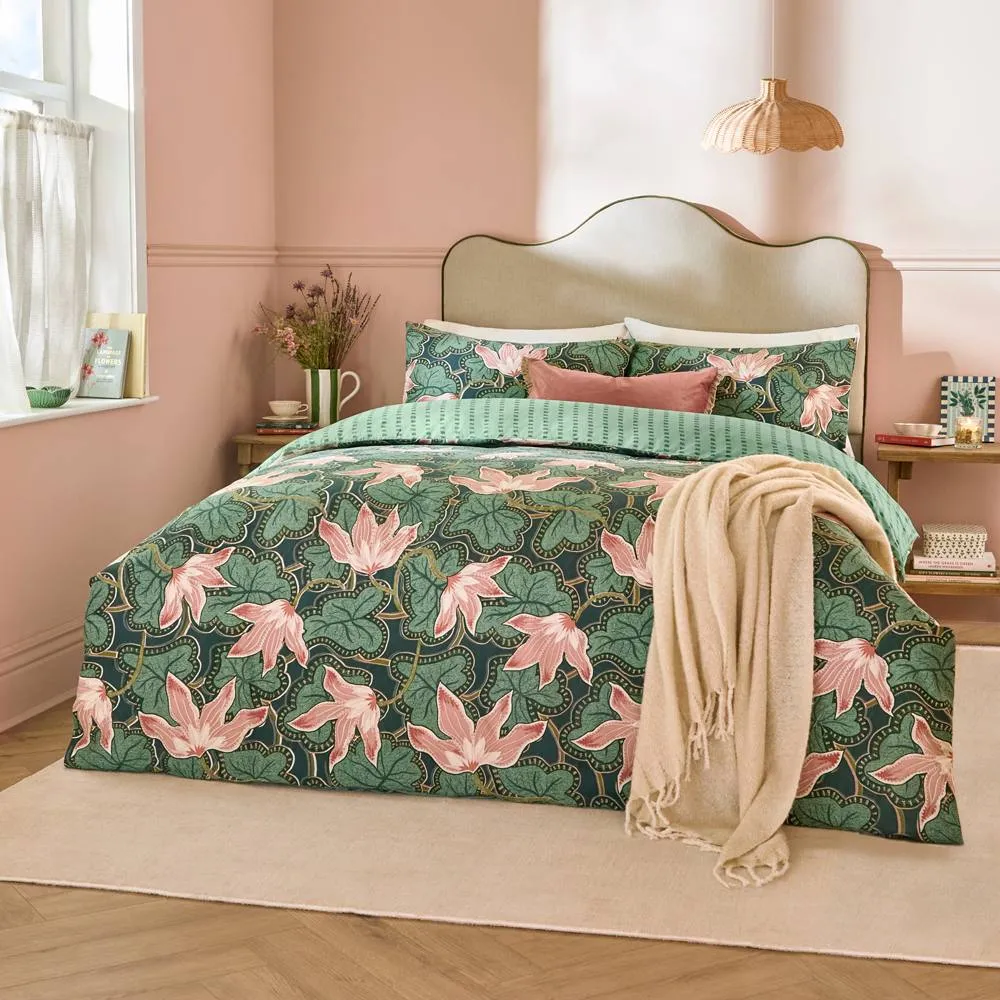 Furn Luella Printed Reversible Cotton Blend Duvet Cover Set