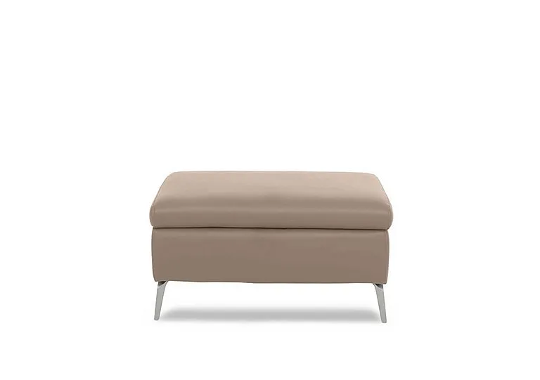 Daytona Leather Footstool - Barley