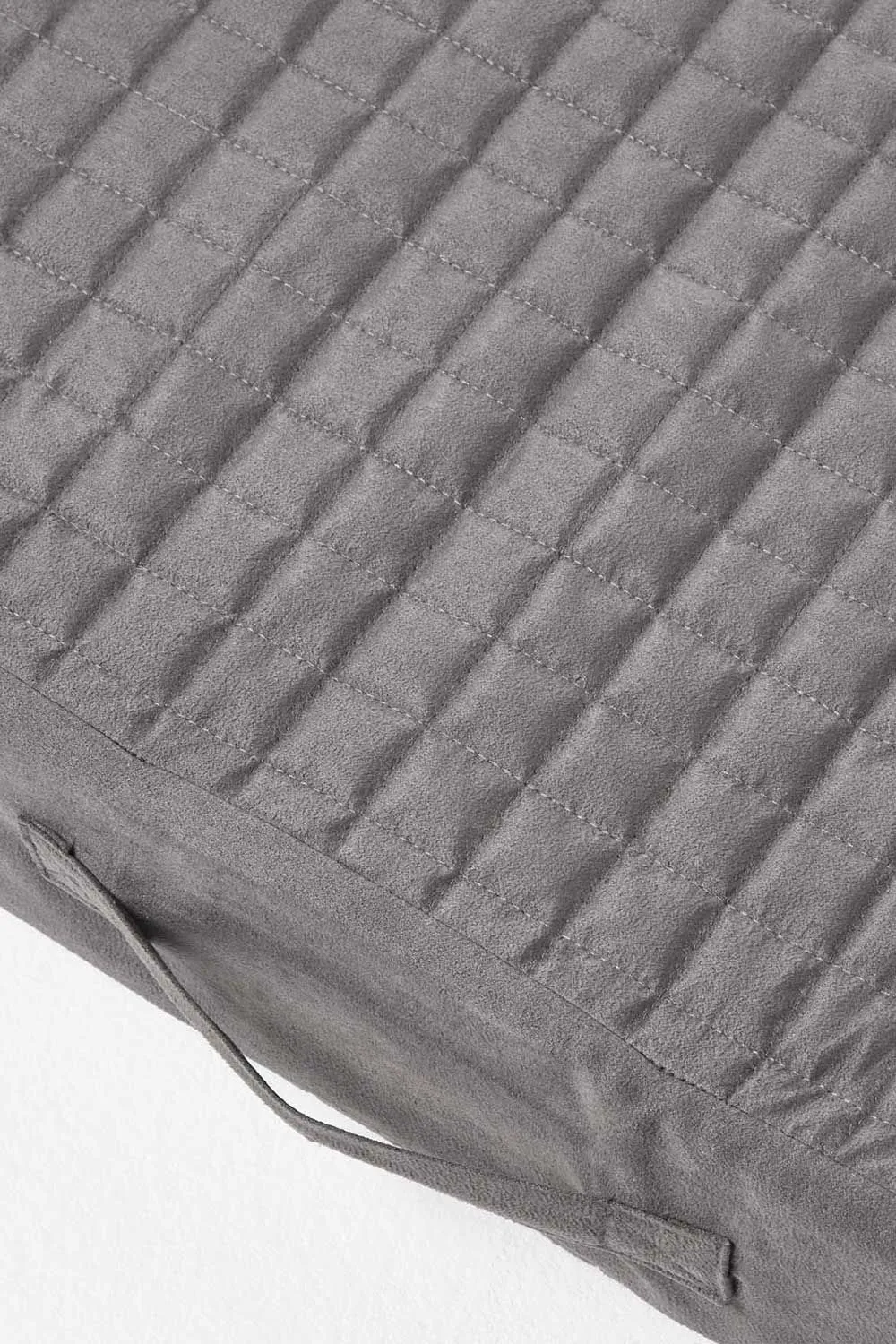 Homescapes Quilted Polyester 3 Seater Orthopaedic Booster Cushion Cover in Grey 6