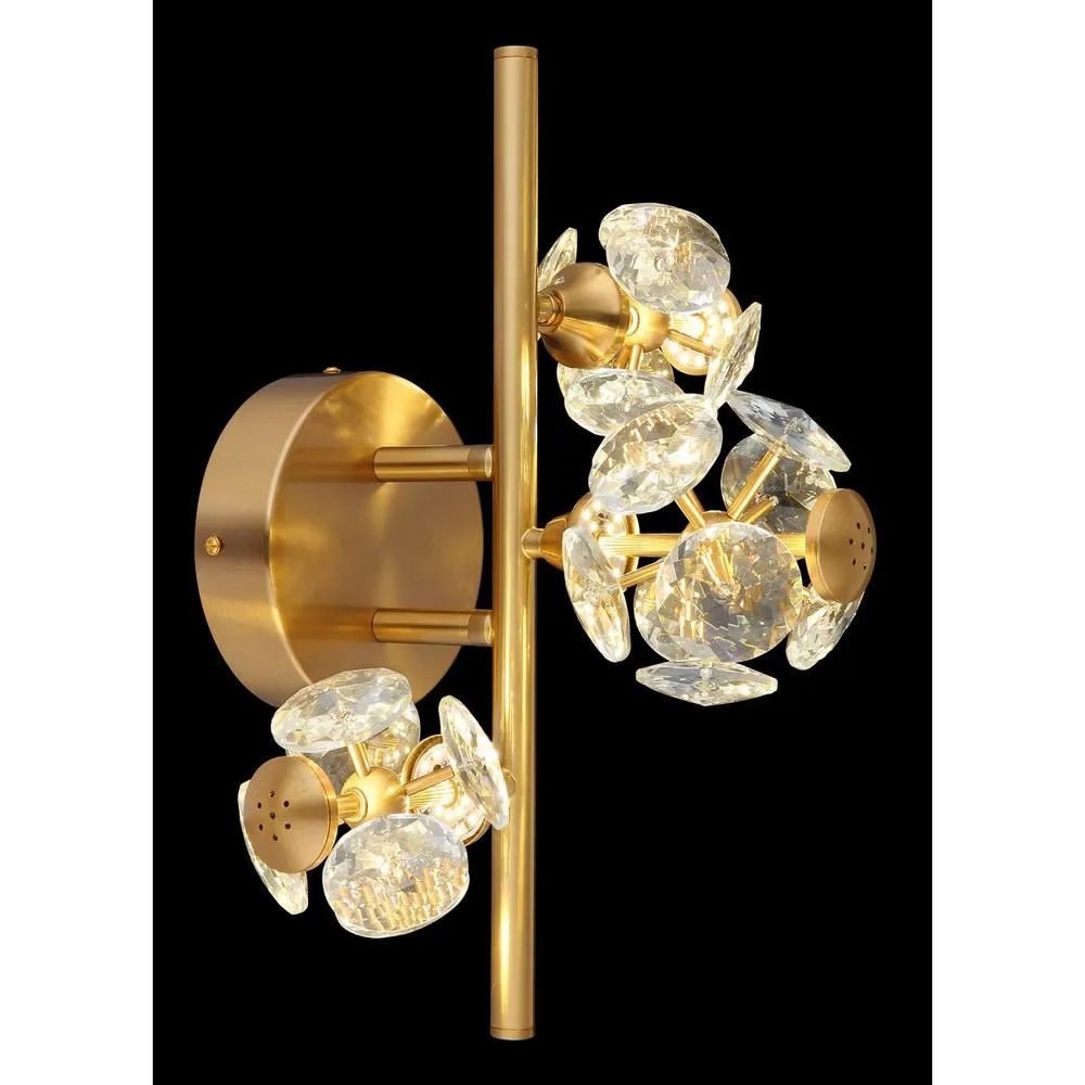 Netlighting Virina Wall Lamp Gold Colors K9 Crystals LED 3000K 3