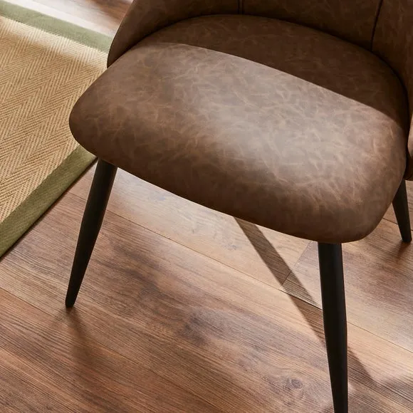 Set of 2 Luna Dining Chairs, Faux Leather 4