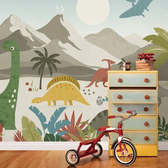 Dino Walk Wall Mural 2
