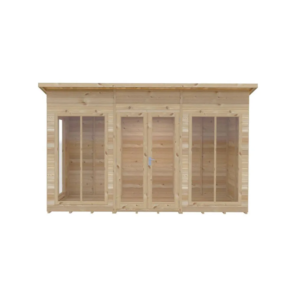 Shires Lela 12x6 Summerhouse - L185.8 x W357 x H228.4 cm in Light Brown