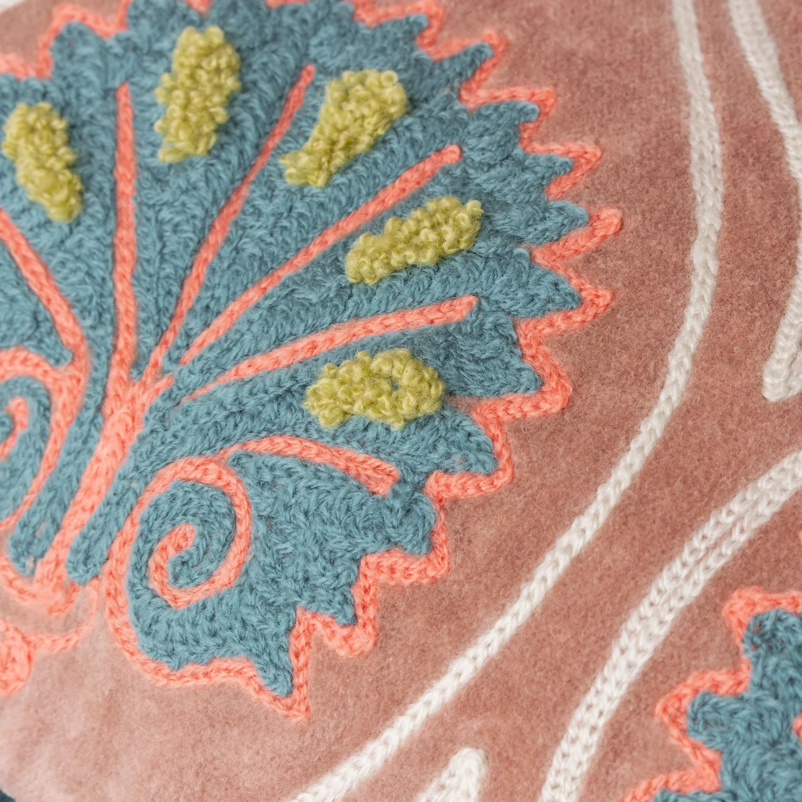 Paoletti Casa Abstract Embroidered Cushion in Rose 5