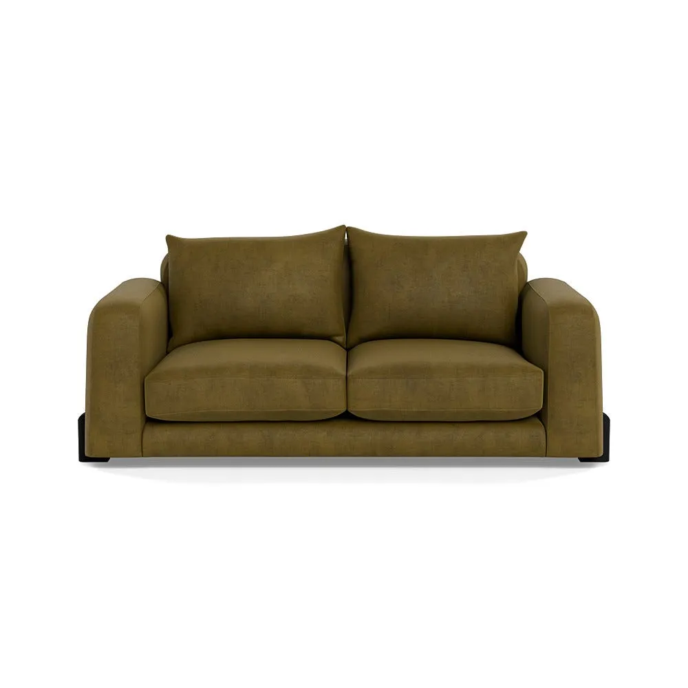 Heal's Nuvola 3 Seater Sofa Smart Luxe Velvet Peridot Black Painted Feet 2