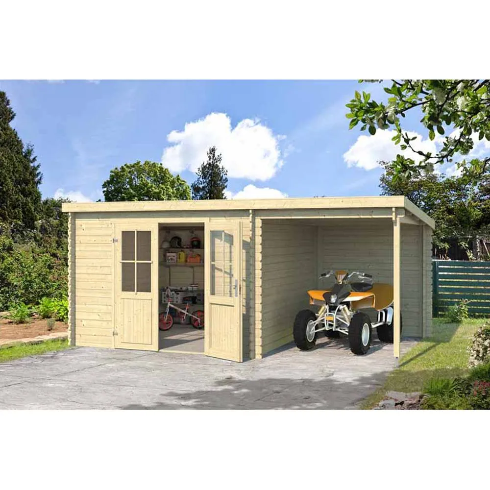 Lasita Maja Ltd Tampa-Log Cabin, Wooden Garden Room, Home Office - L501xW319xH210.9 cm in Brown 3